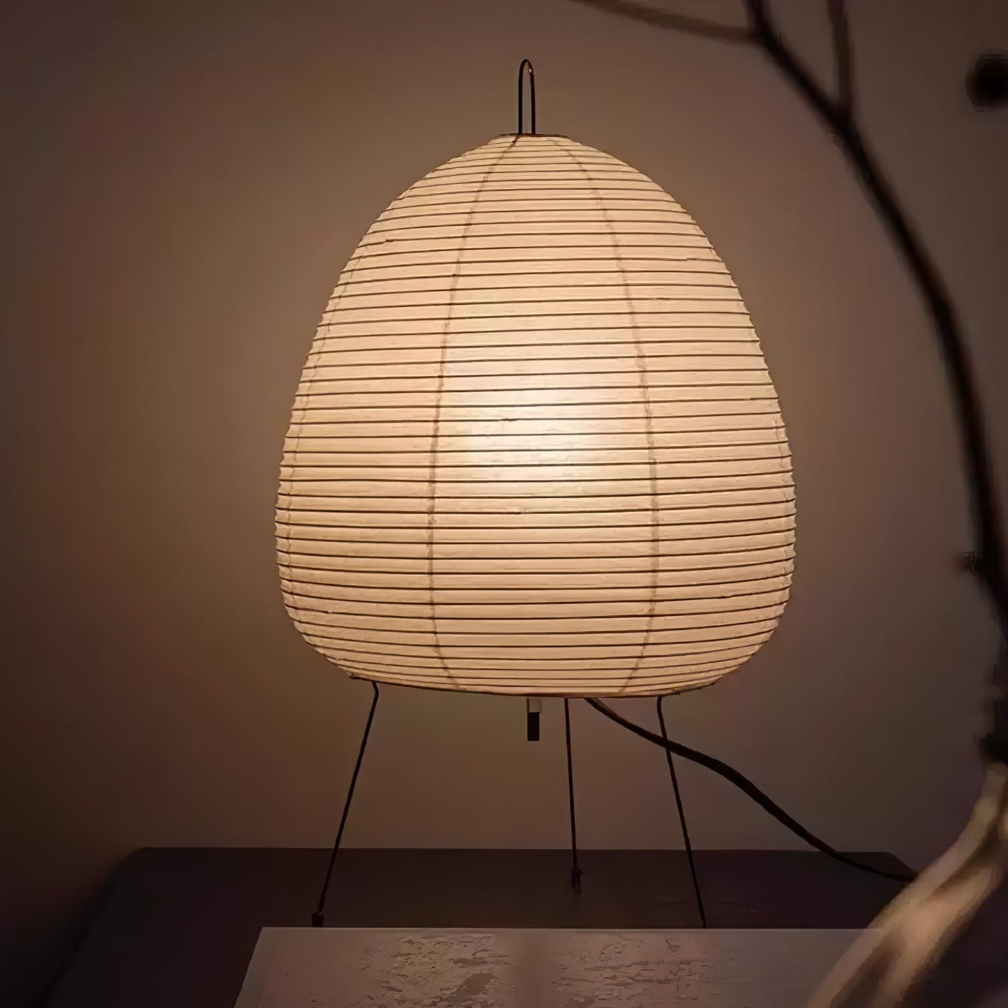 Kryntaleo | Japansk Ribbede Bambus Silhuet Oriental Accent Bordlampe