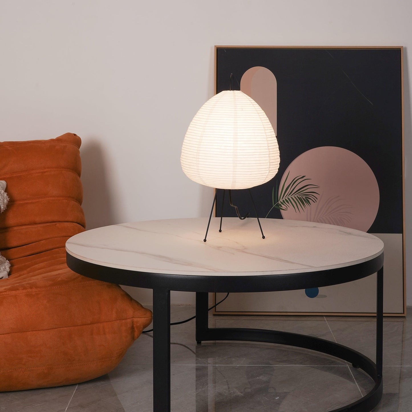 Kryntaleo | Japansk Ribbede Bambus Silhuet Oriental Accent Bordlampe
