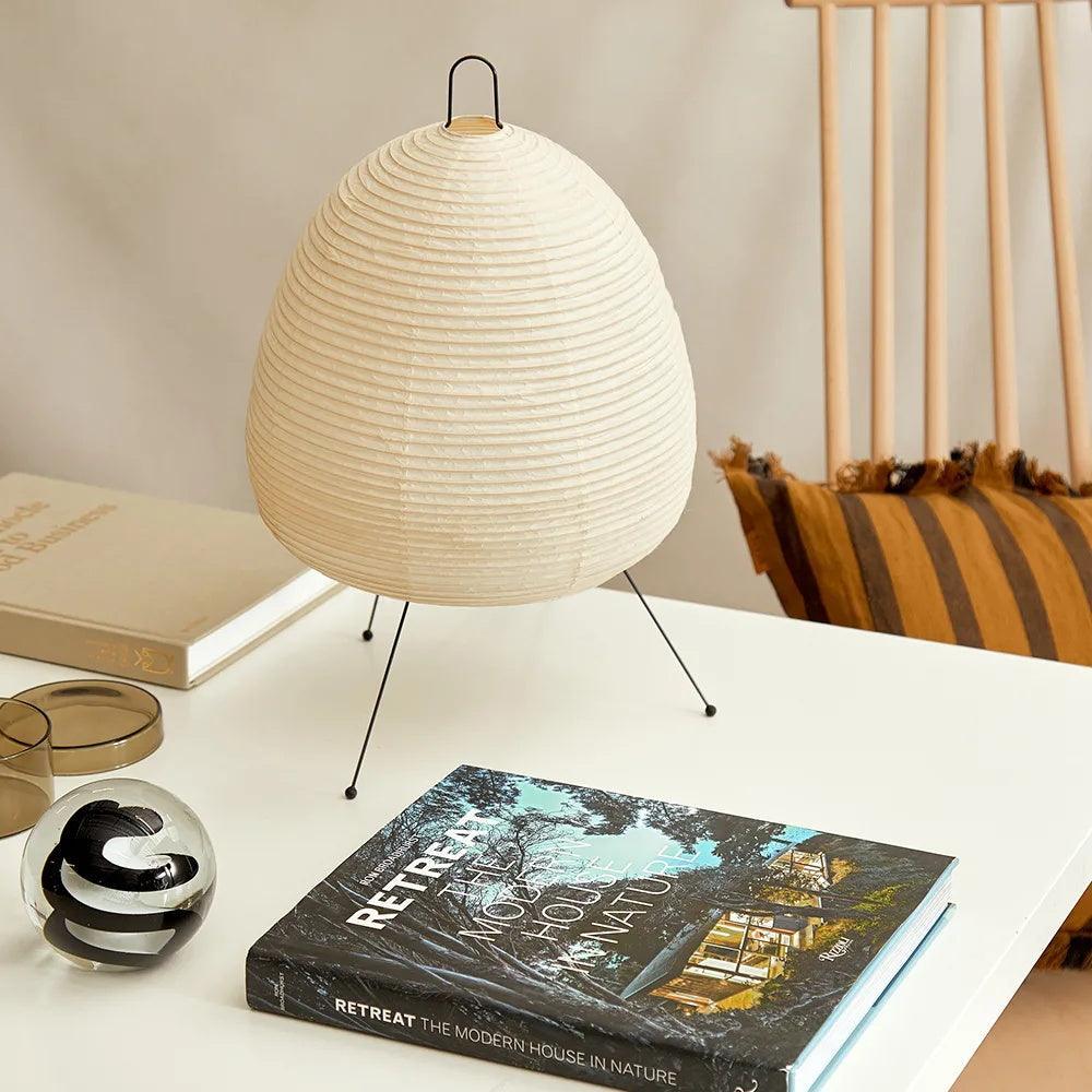 Kryntaleo | Japansk Ribbede Bambus Silhuet Oriental Accent Bordlampe