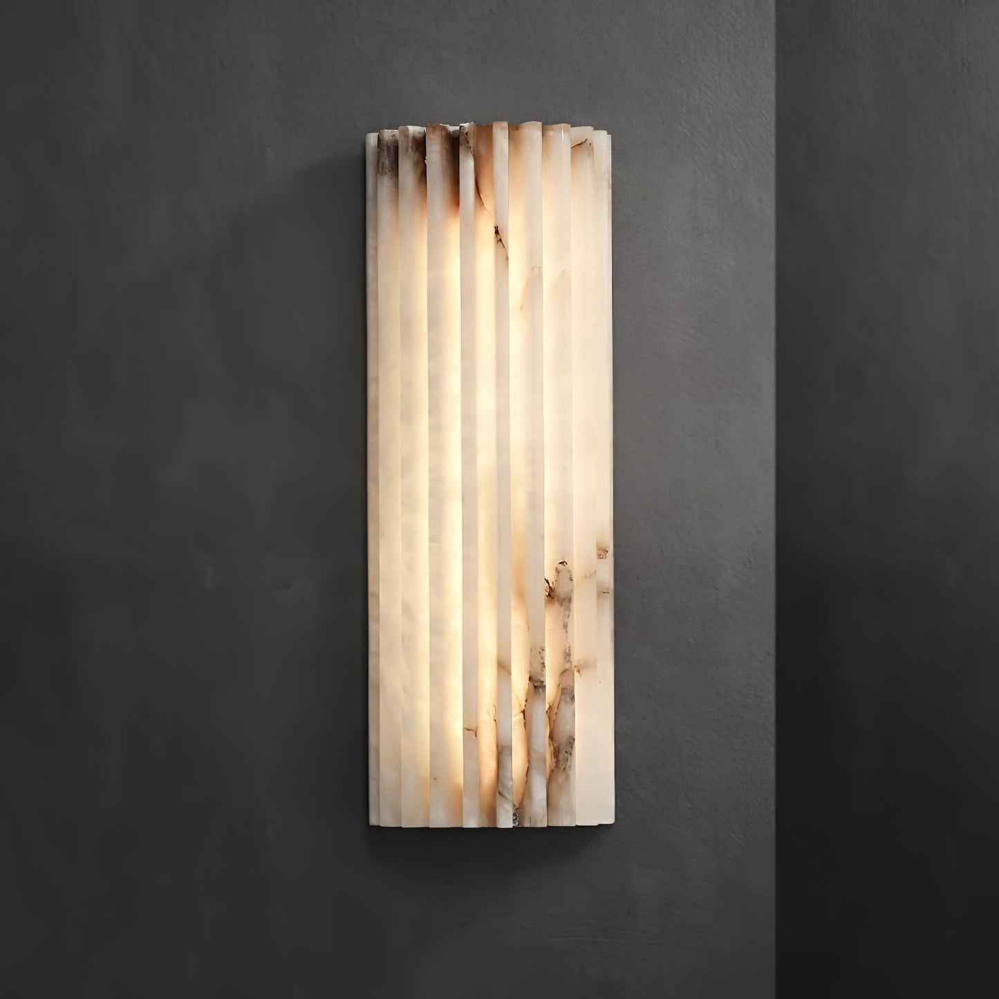Orcari | Elegant rektangulær alabaster sten væglampe