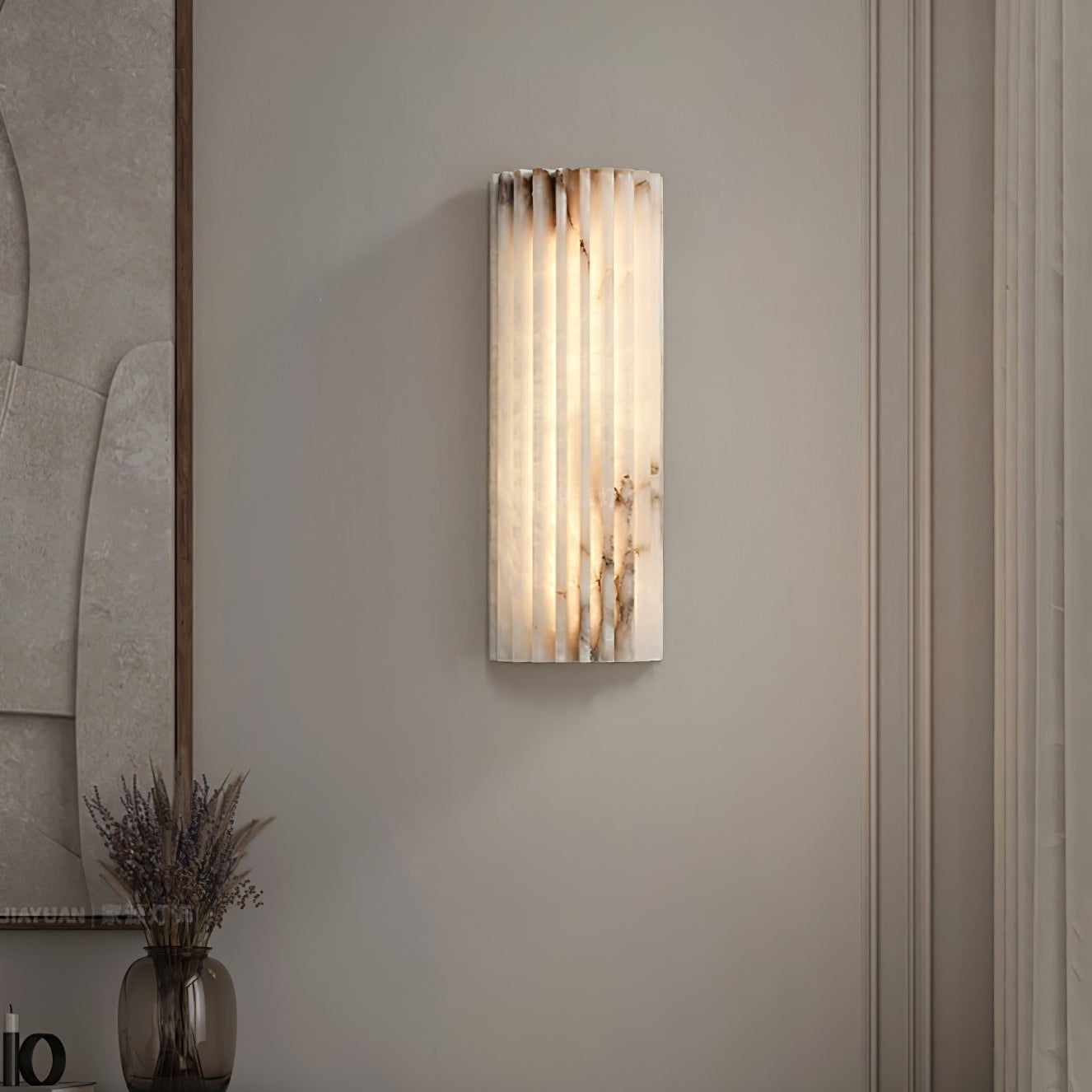 Orcari | Elegant rektangulær alabaster sten væglampe