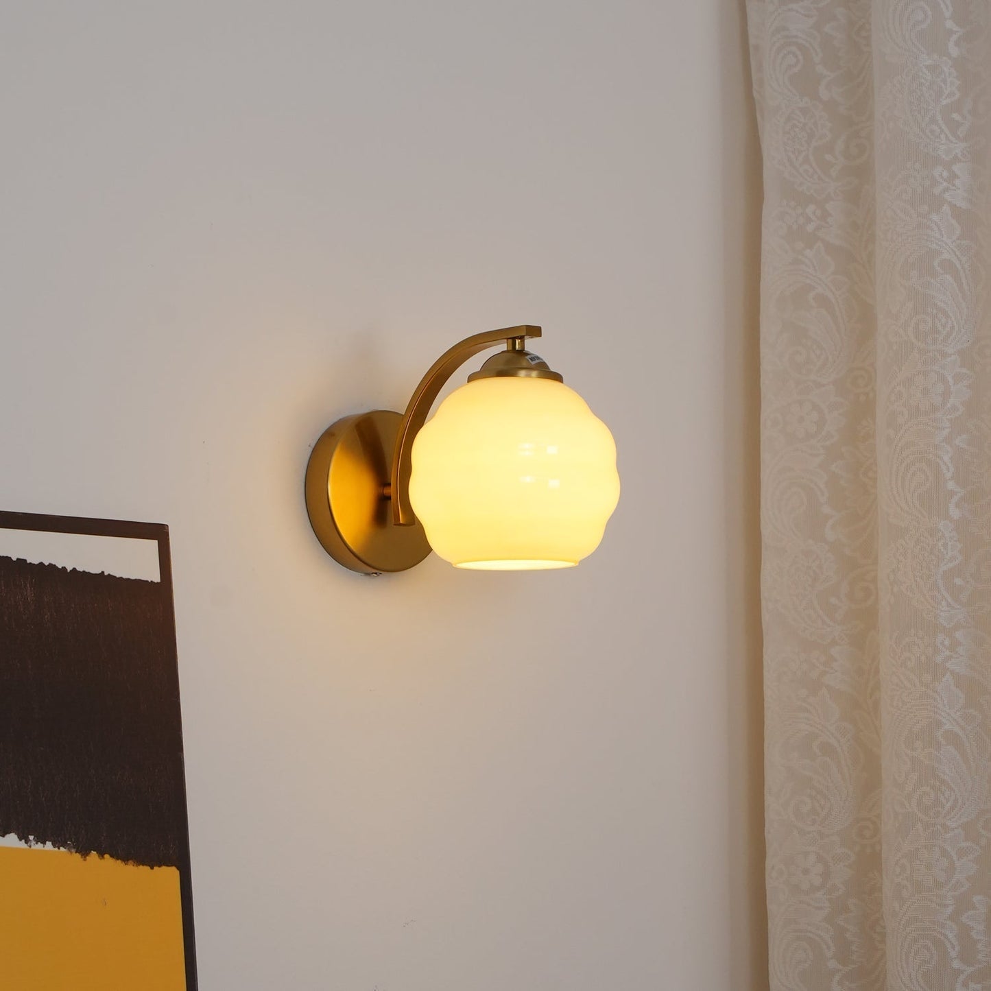 Thryndol | Ribbede glas kugle vintage væglampe