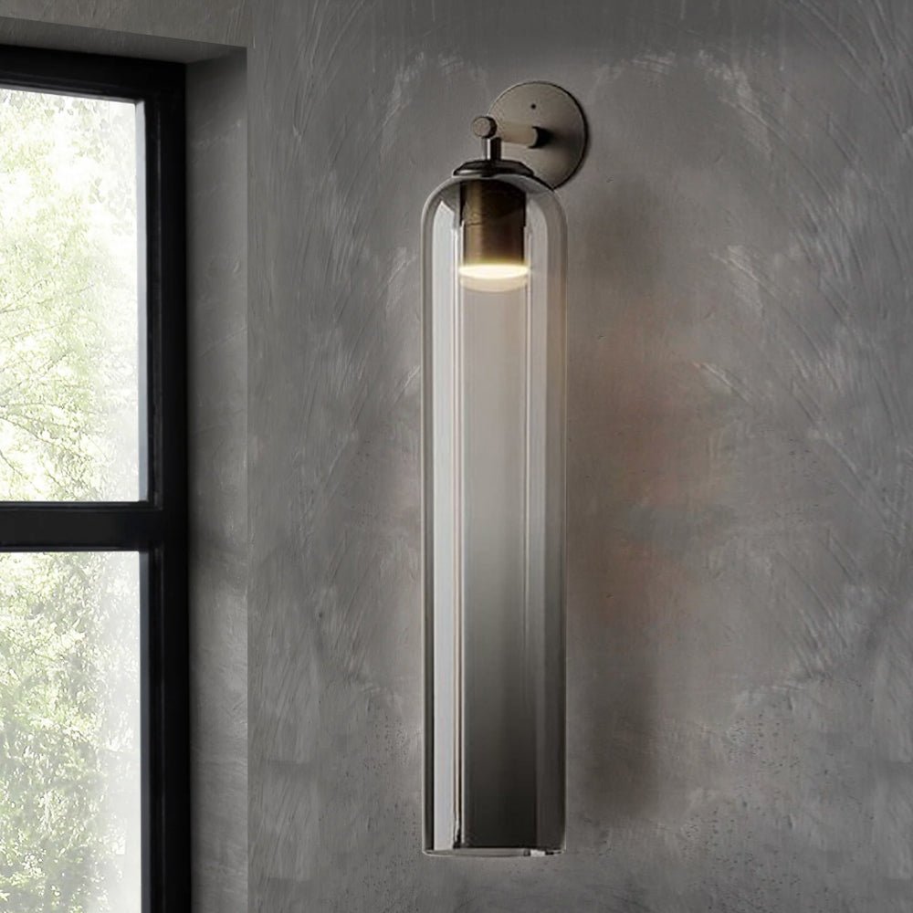 Luvia | Elegant cylindrisk art deco glas væglampe
