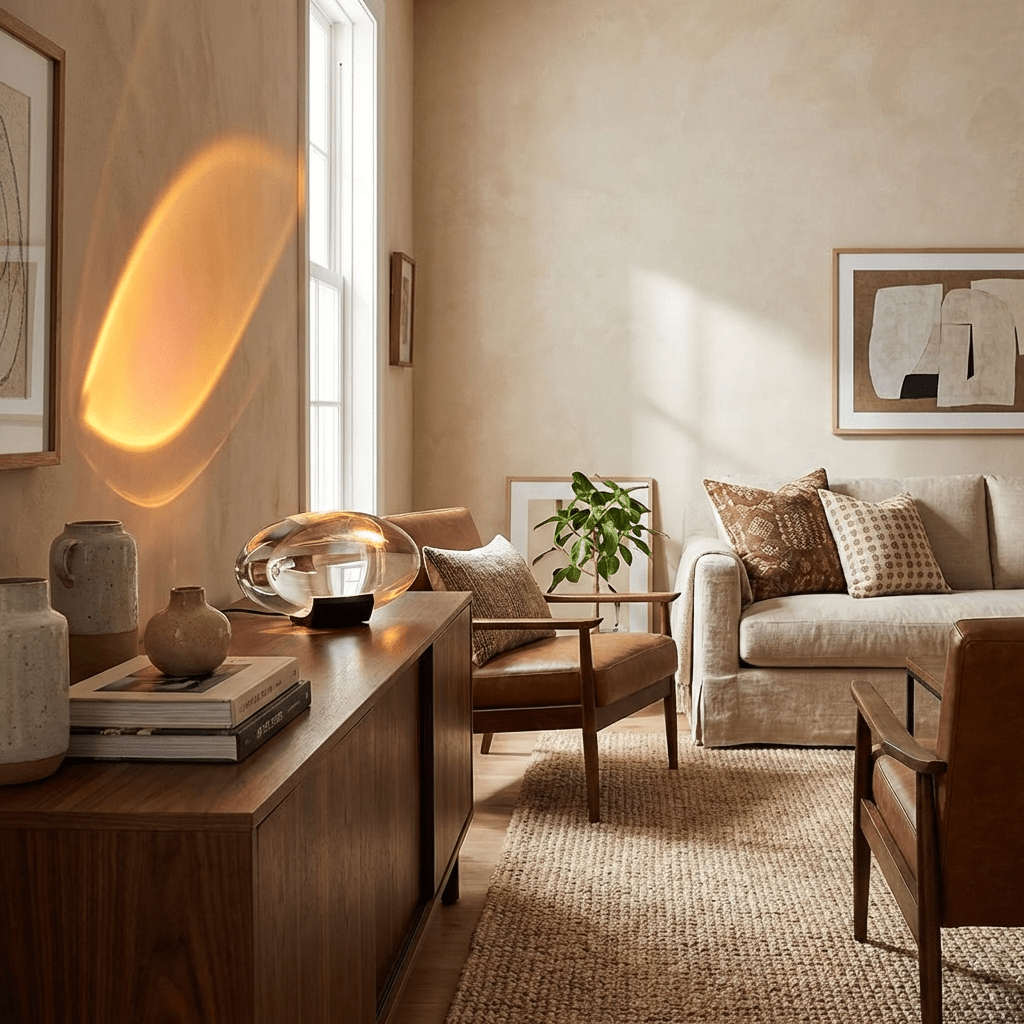 Vaelenoe | Skulpturel Oval Krystal Sten Bordlampe