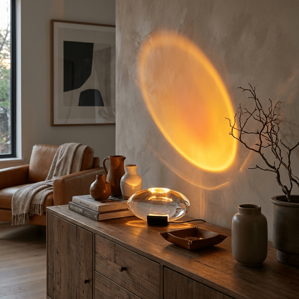 Vaelenoe | Skulpturel Oval Krystal Sten Bordlampe