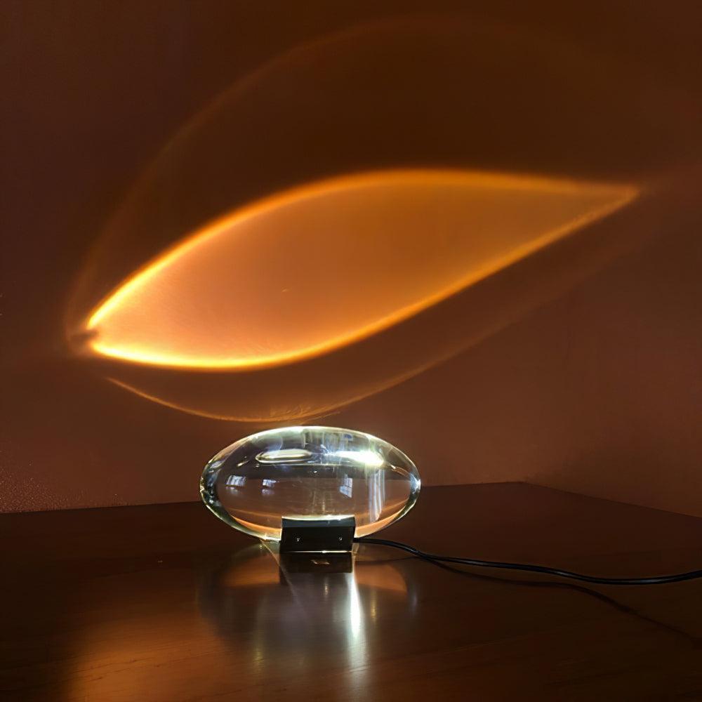Vaelenoe | Skulpturel Oval Krystal Sten Bordlampe
