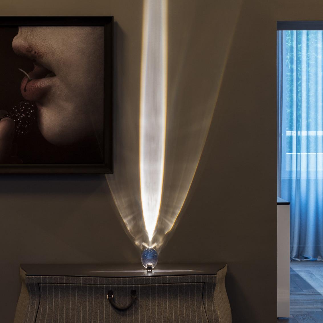 Vaelenoe | Skulpturel Oval Krystal Sten Bordlampe