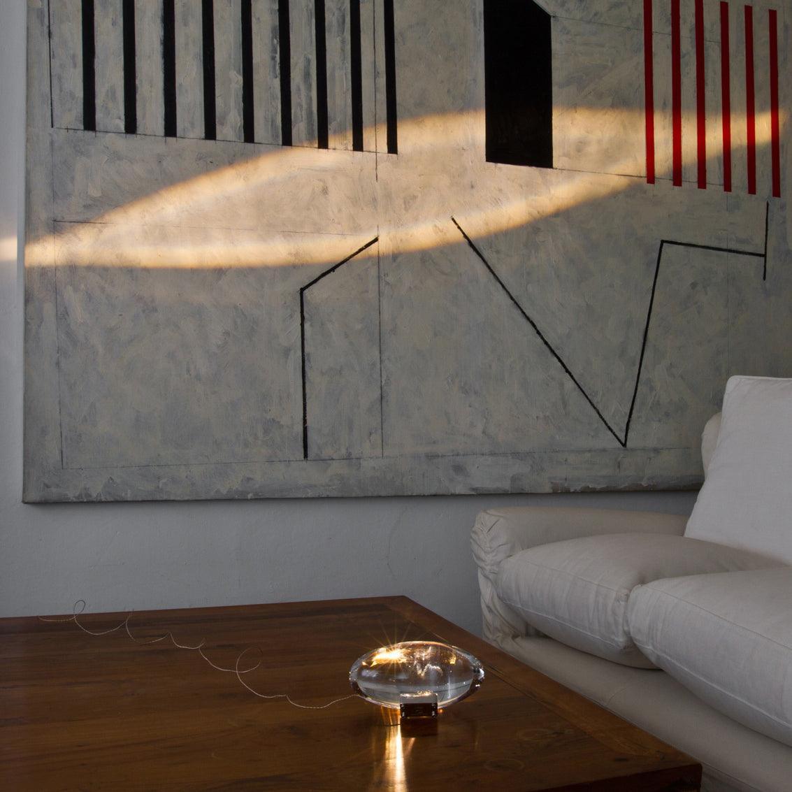 Vaelenoe | Skulpturel Oval Krystal Sten Bordlampe