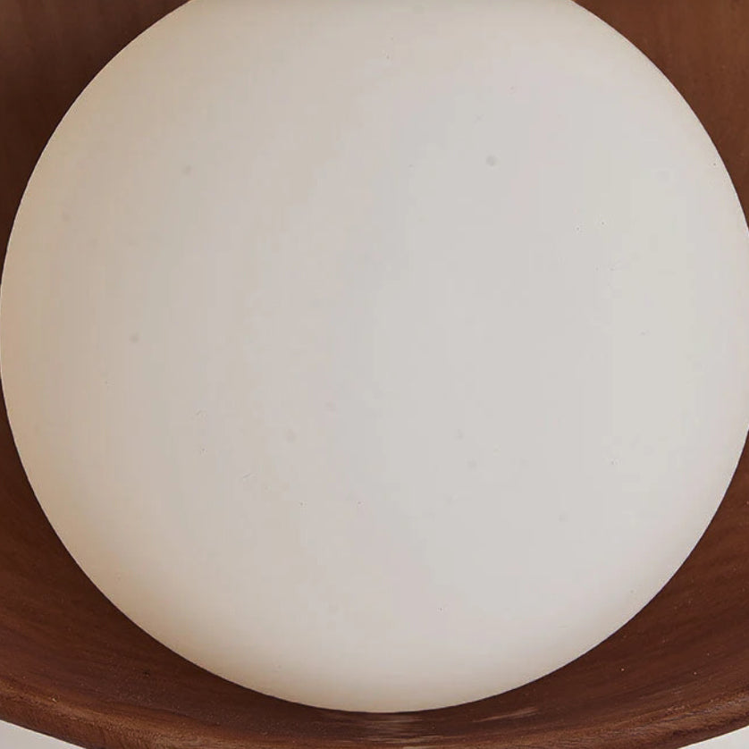 Minimalistisk rund harpiks jern frostet glas væglampe