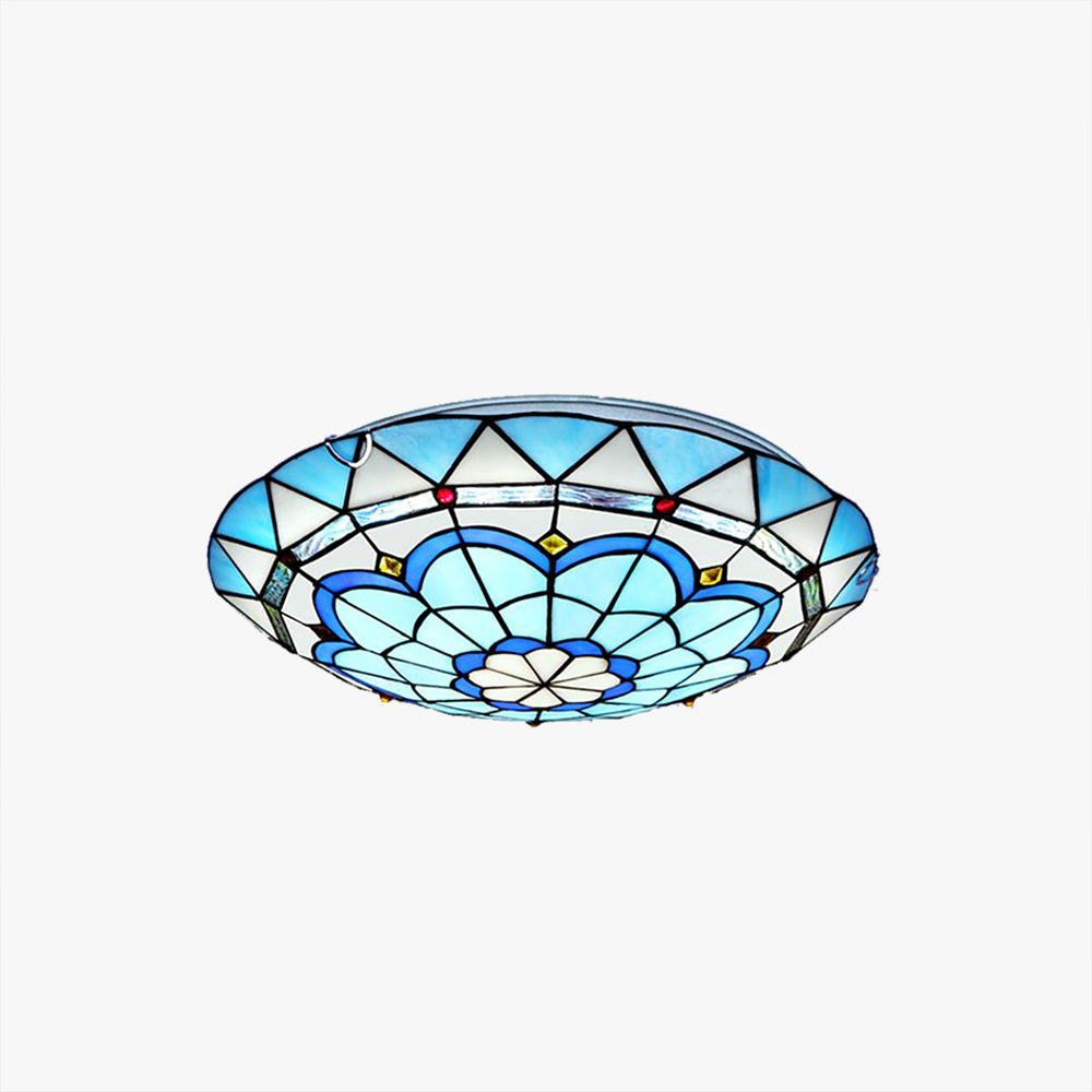 Eldiris | Tiffany glas mosaik indbygget loftslampe