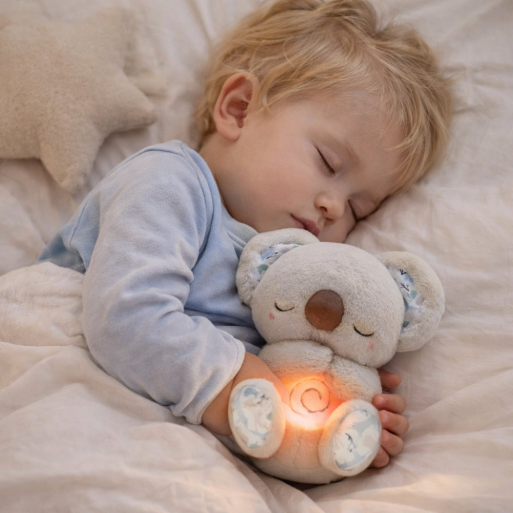 Rytmisk åndedræt glødende plysbjørn baby sovende legetøjssæt  