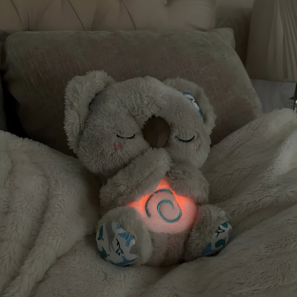 Rytmisk åndedræt glødende plysbjørn baby sovende legetøjssæt  