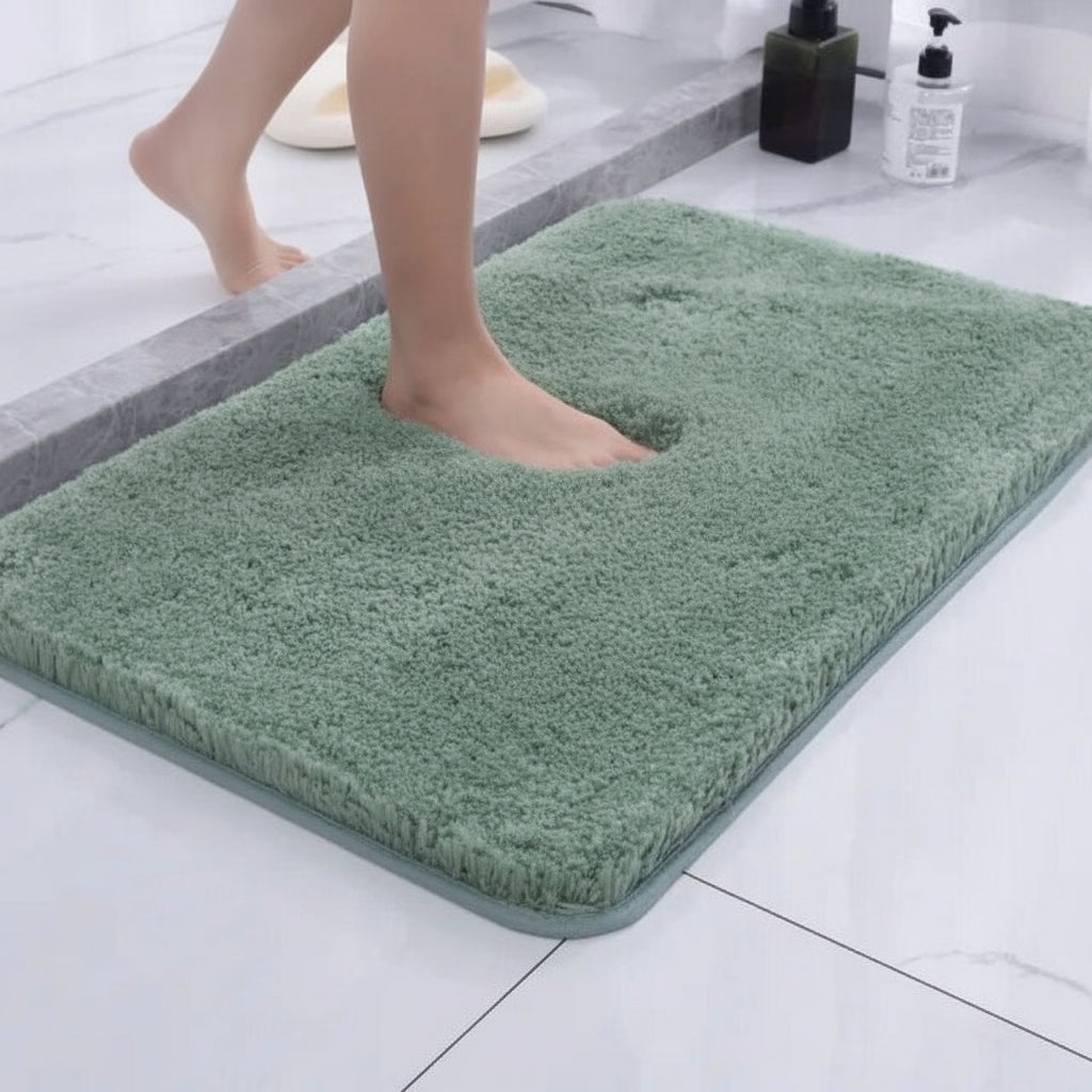 Ultra blød mikrofiber badeværelsesmåtte, absorberende og skridsikker