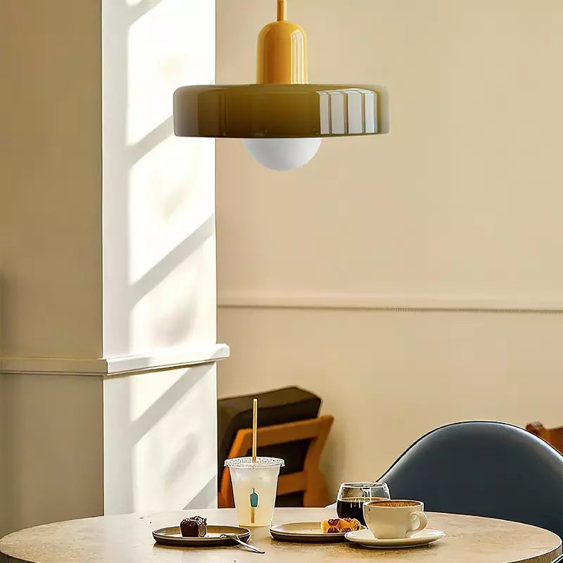 Vetro | Bauhaus-stil farvet glaspendel