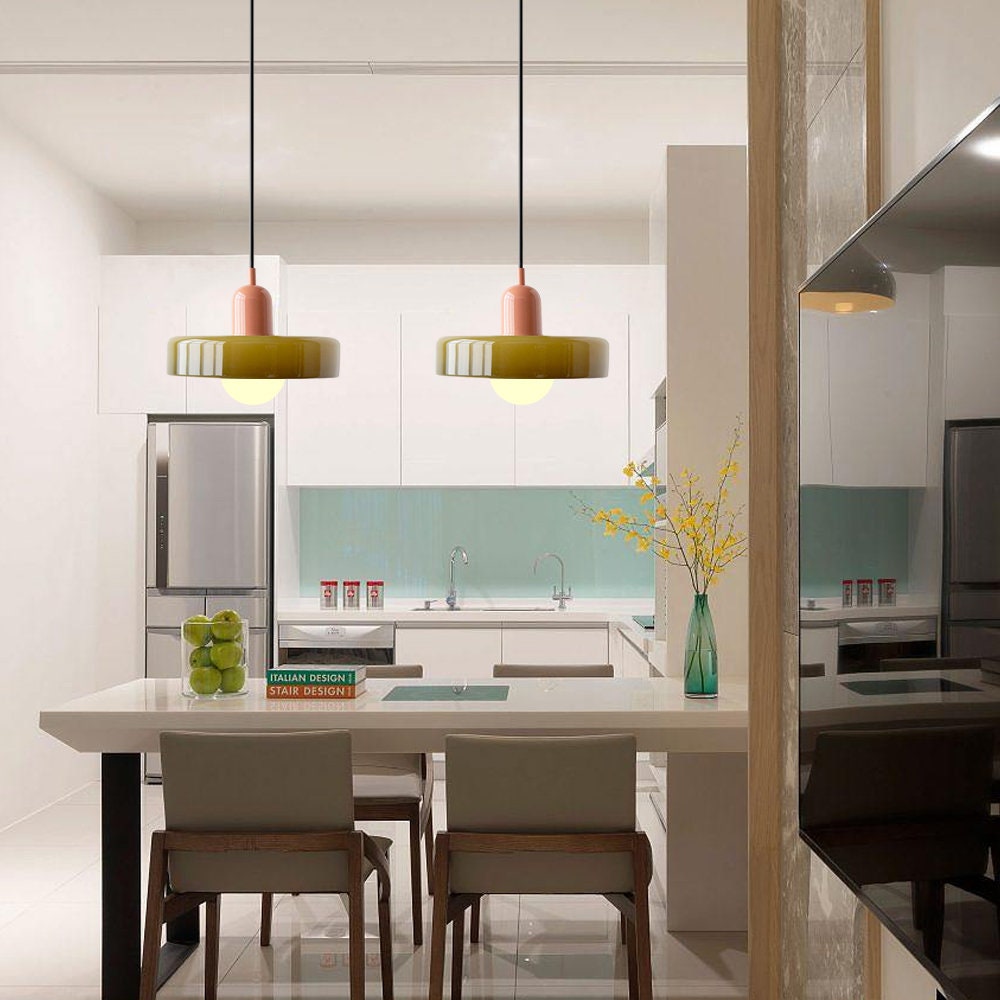 Vetro | Bauhaus-stil farvet glaspendel