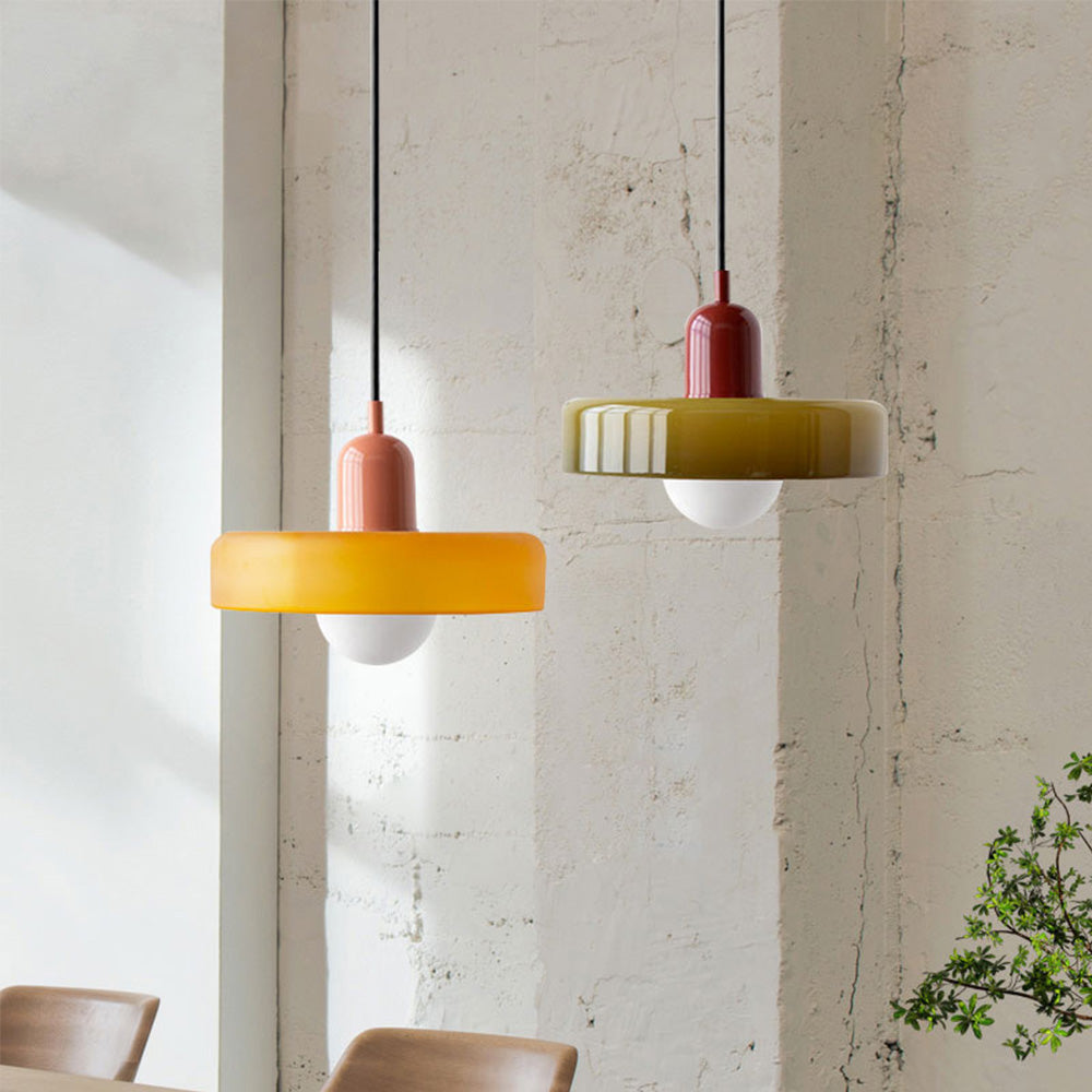 Vetro | Bauhaus-stil farvet glaspendel