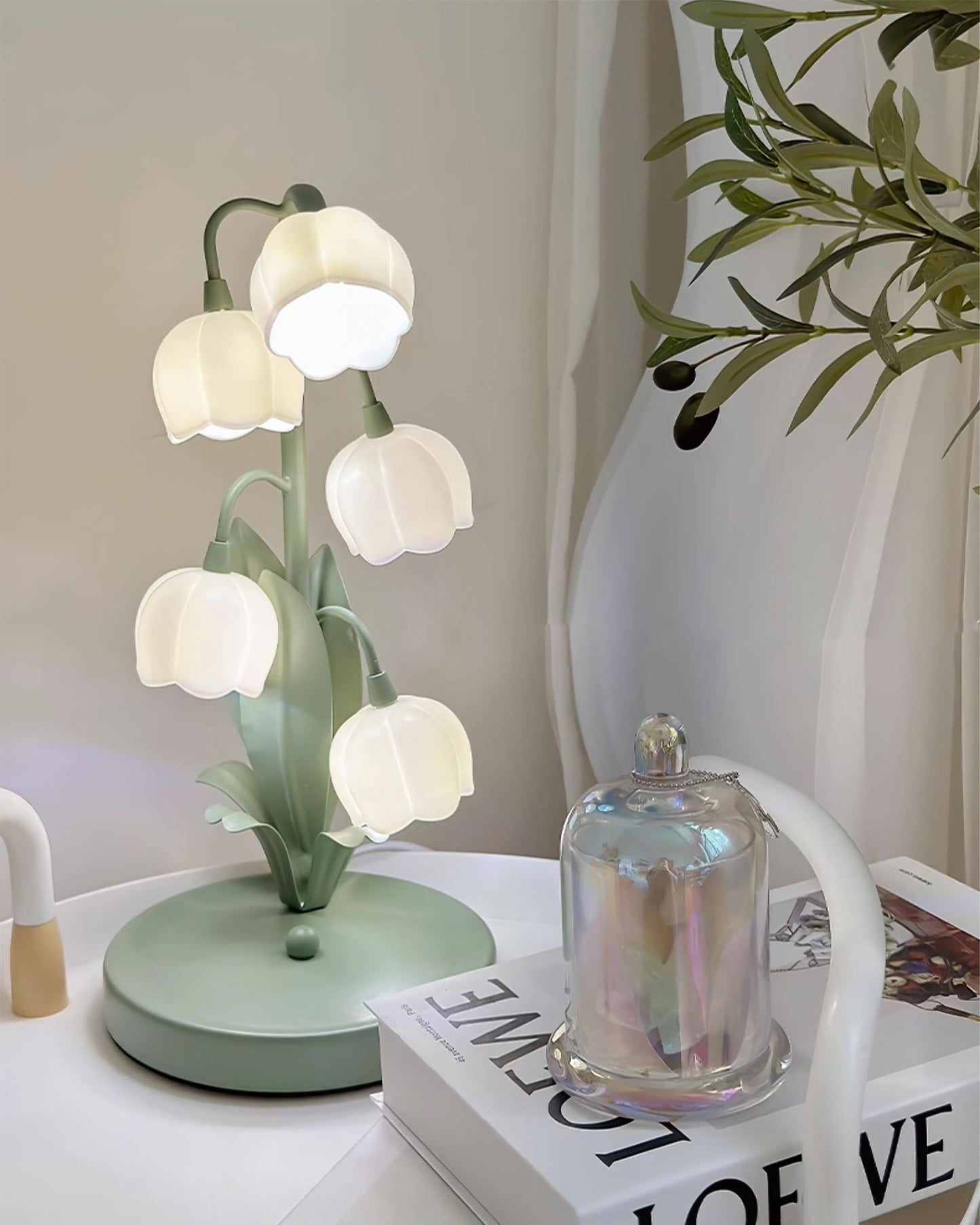 Tulipanformet Orchid Blomstret Bordlampe