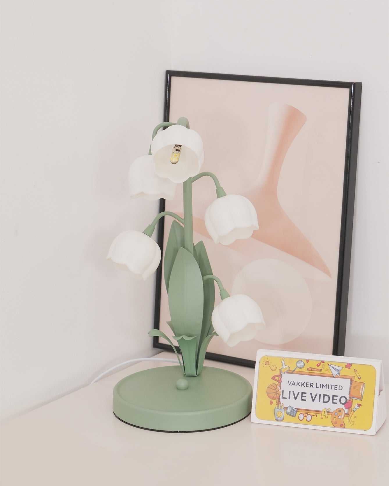 Tulipanformet Orchid Blomstret Bordlampe