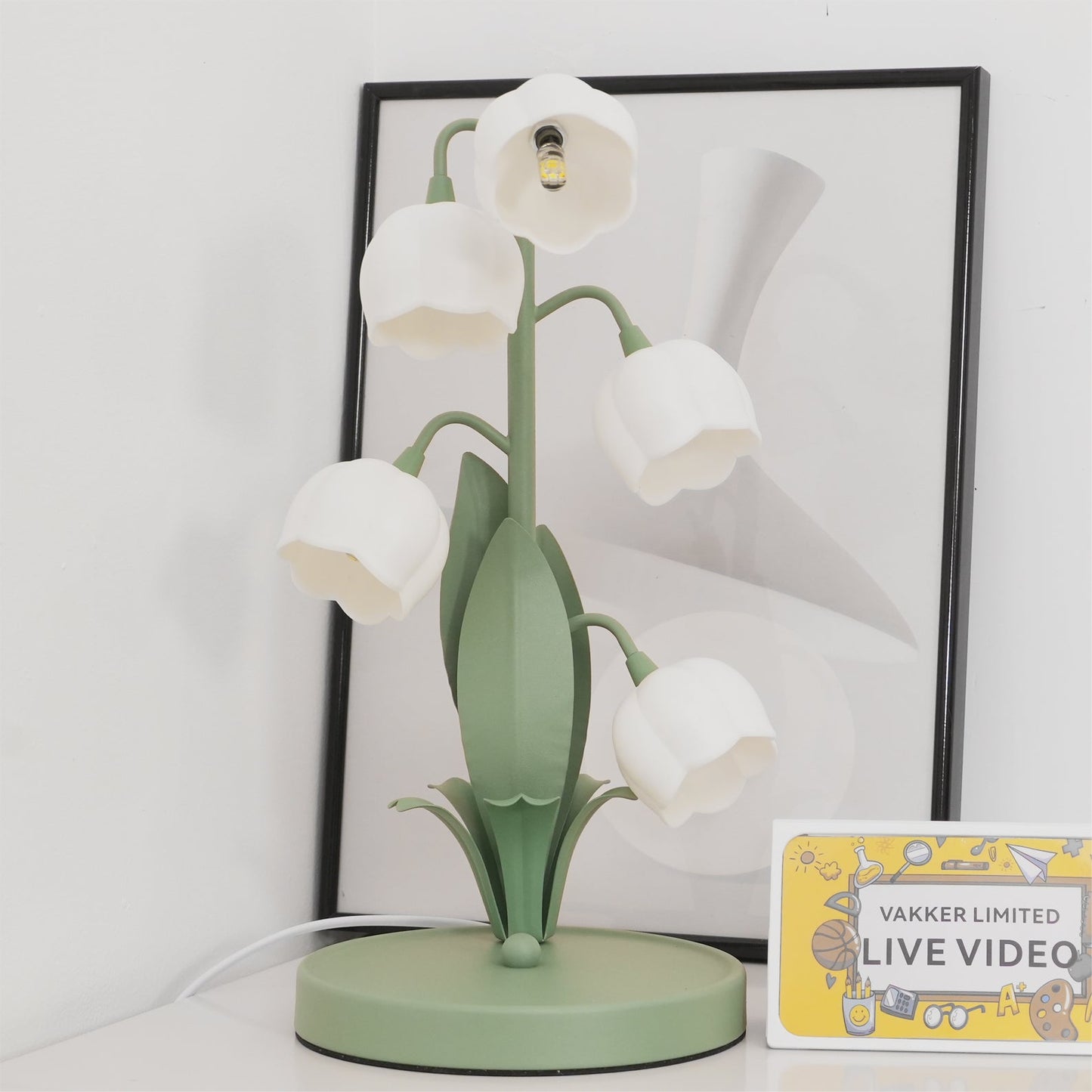 Tulipanformet Orchid Blomstret Bordlampe