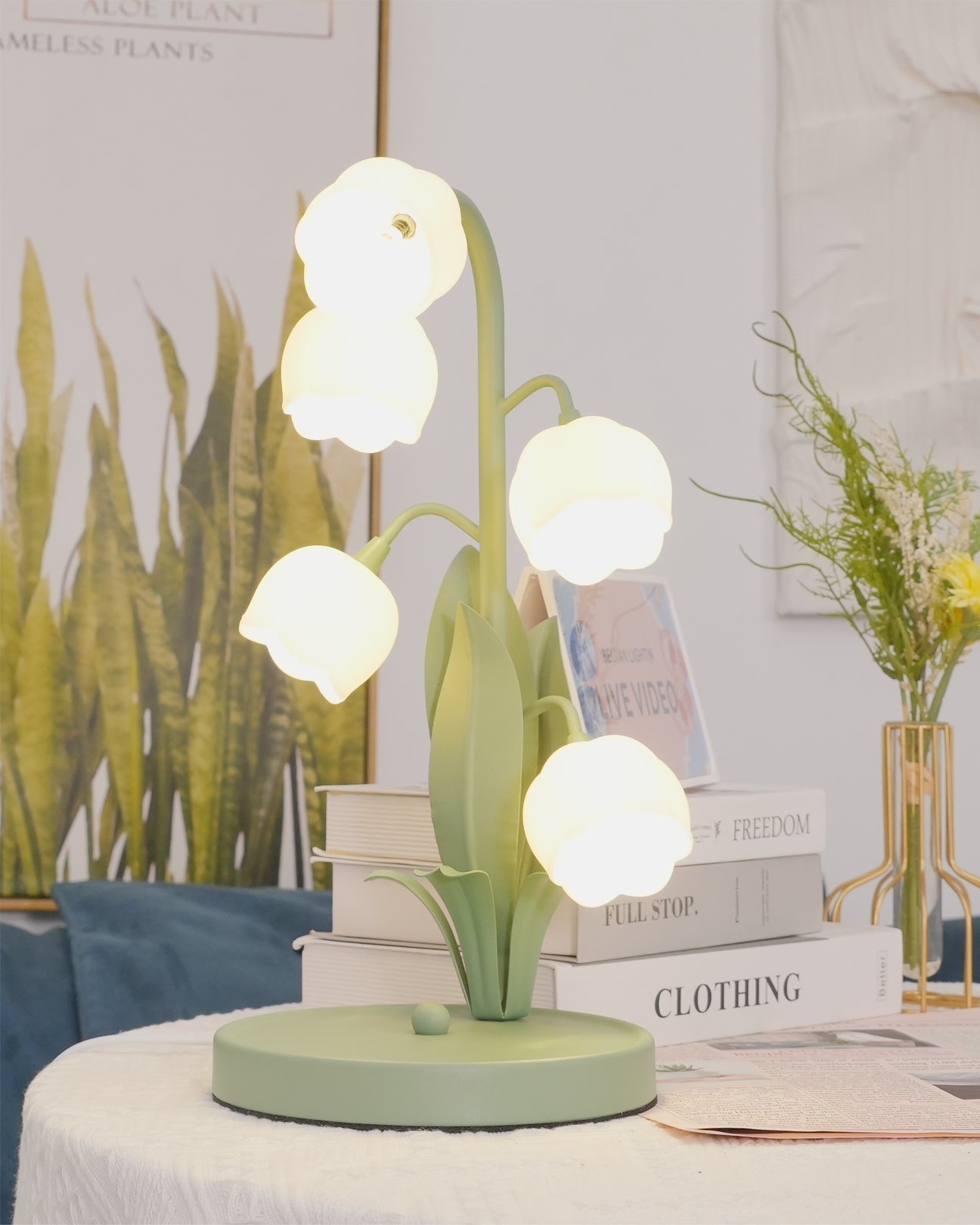 Tulipanformet Orchid Blomstret Bordlampe