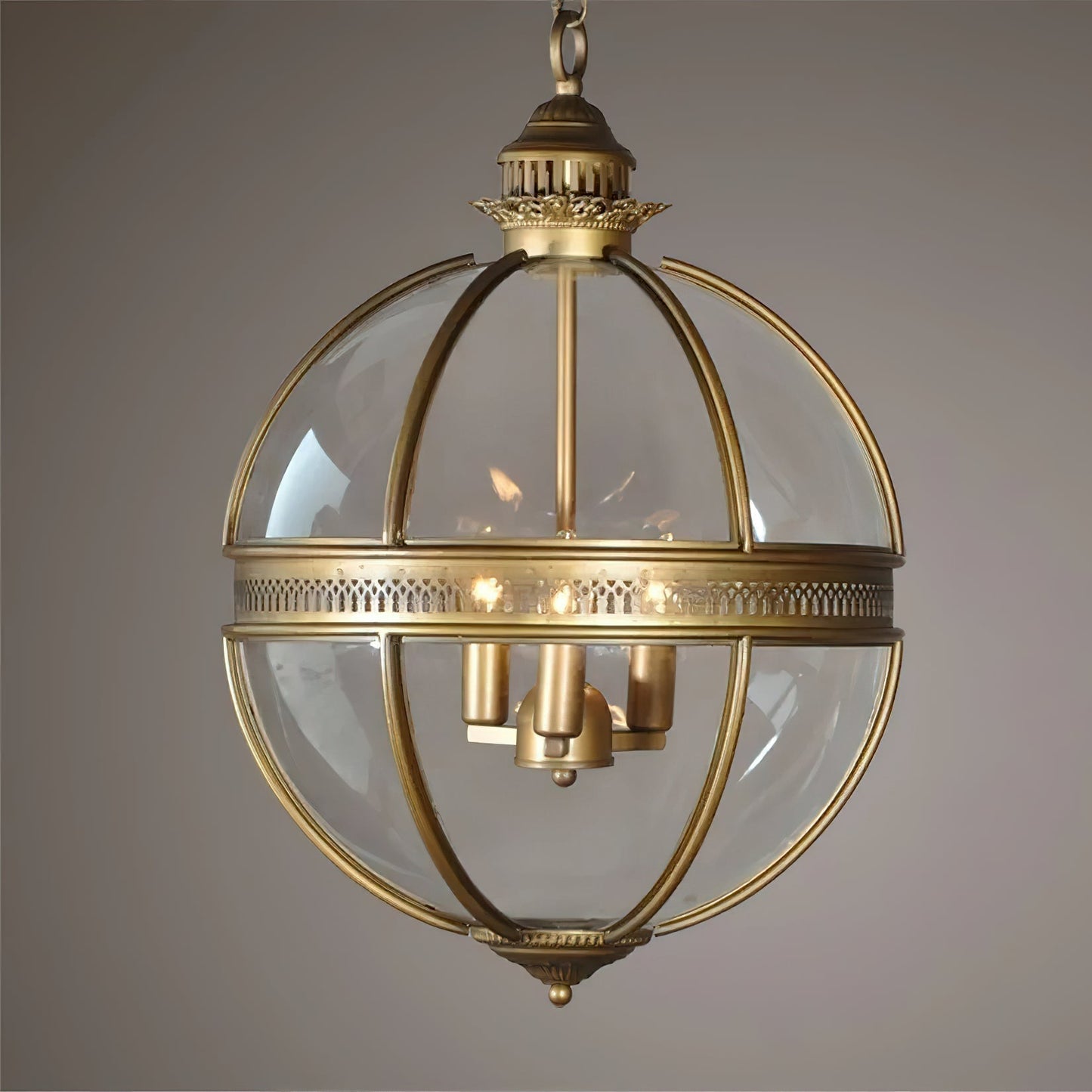 Vinse | Vintage sfærisk transparent glas pendellampe