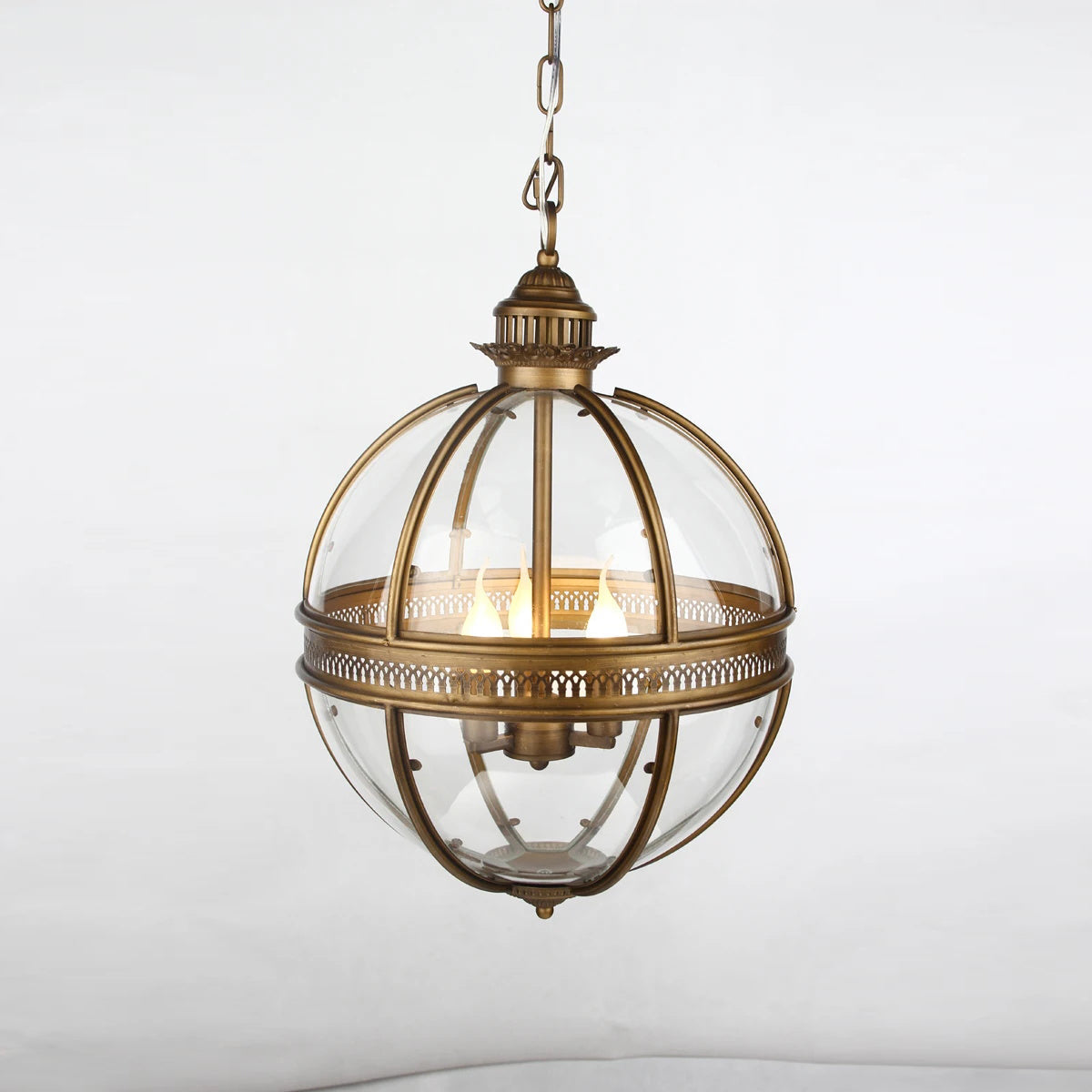 Vinse | Vintage sfærisk transparent glas pendellampe
