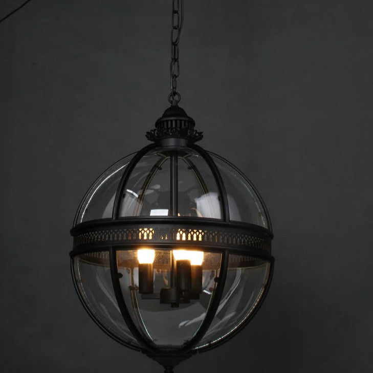 Vinse | Vintage sfærisk transparent glas pendellampe