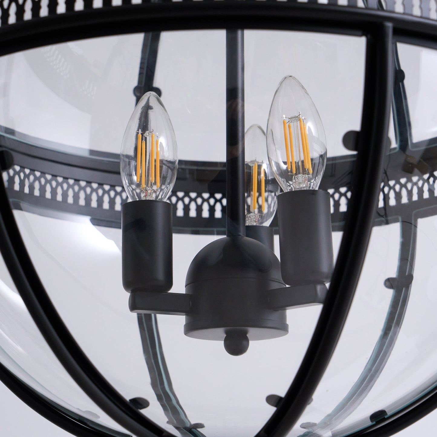 Vinse | Vintage sfærisk transparent glas pendellampe