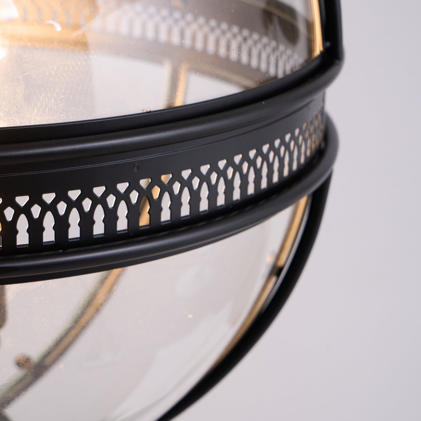 Vinse | Vintage sfærisk transparent glas pendellampe