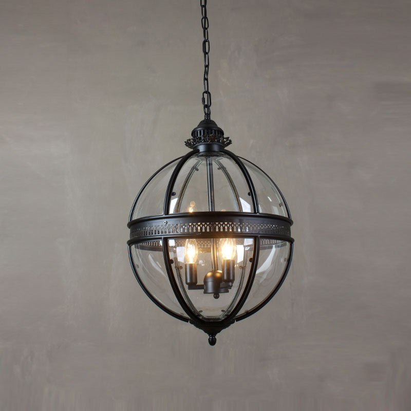 Vinse | Vintage sfærisk transparent glas pendellampe