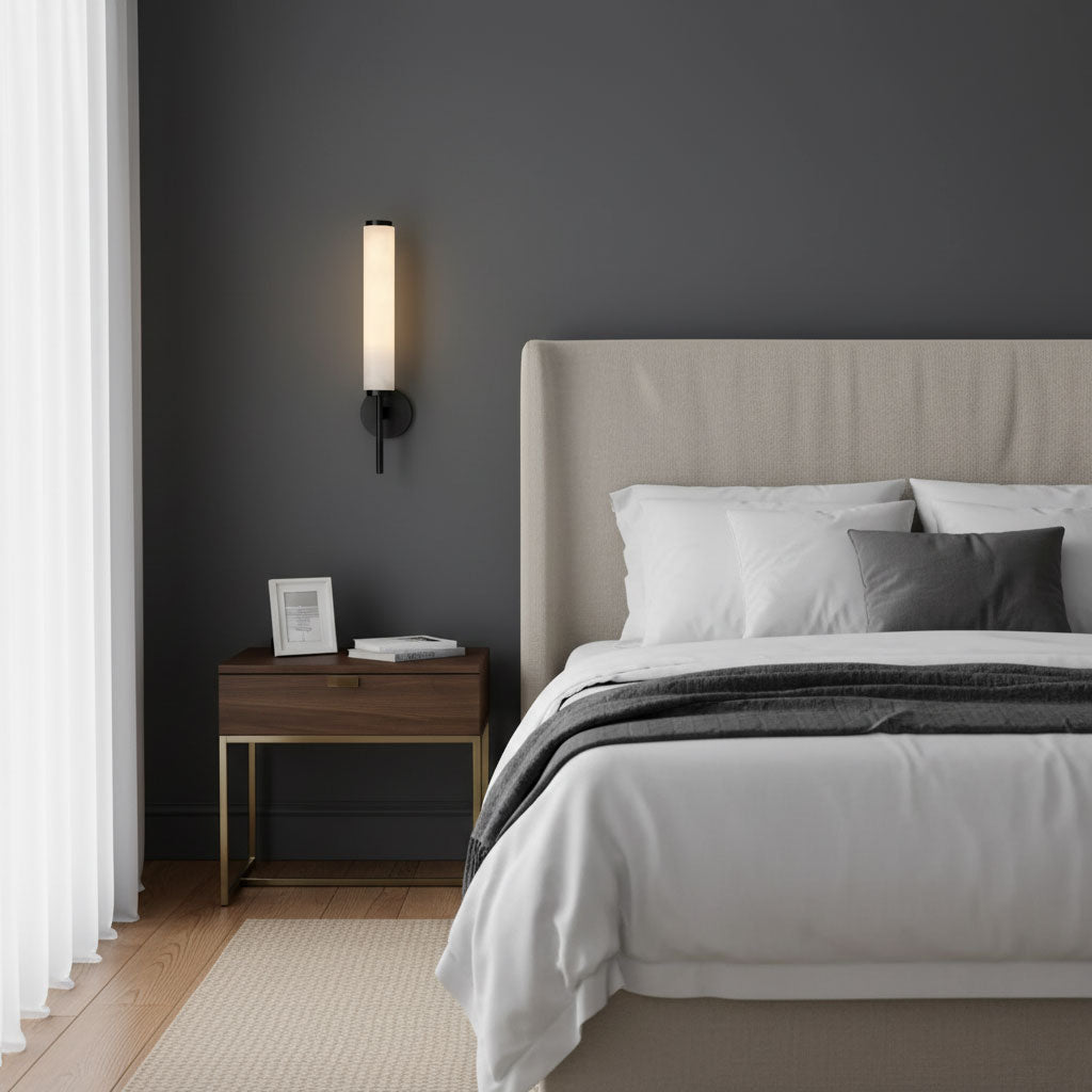 Kelsorim | Geometrisk minimalistisk alabaster cylinder væglampe  