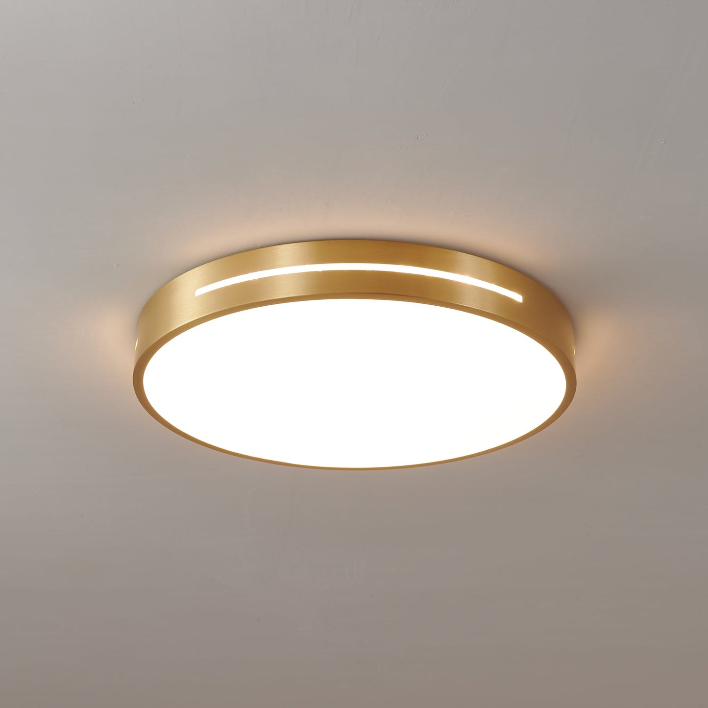 Isalun | Minimalistisk messing geometrisk indbygget loftslampe