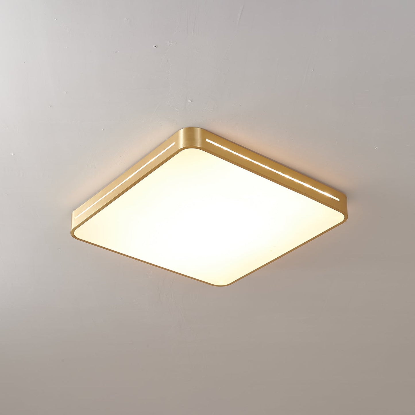 Isalun | Minimalistisk messing geometrisk indbygget loftslampe