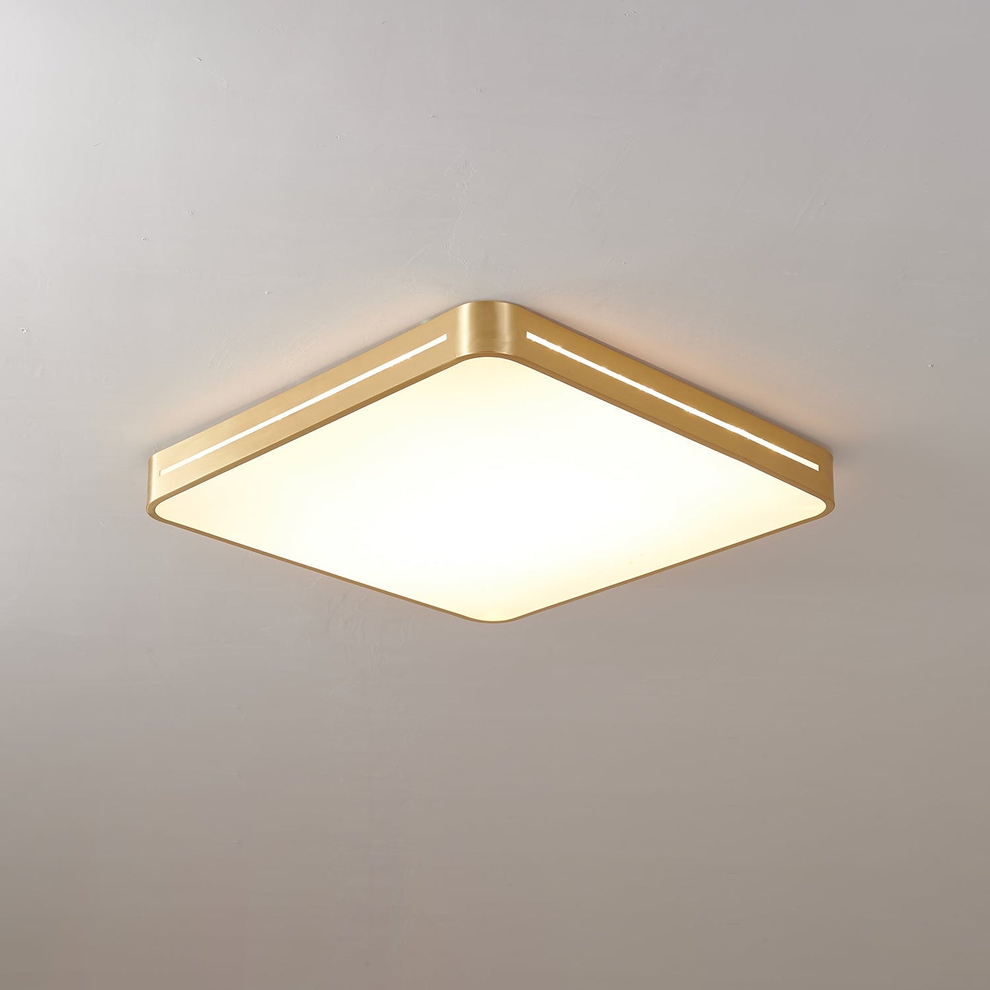Isalun | Minimalistisk messing geometrisk indbygget loftslampe