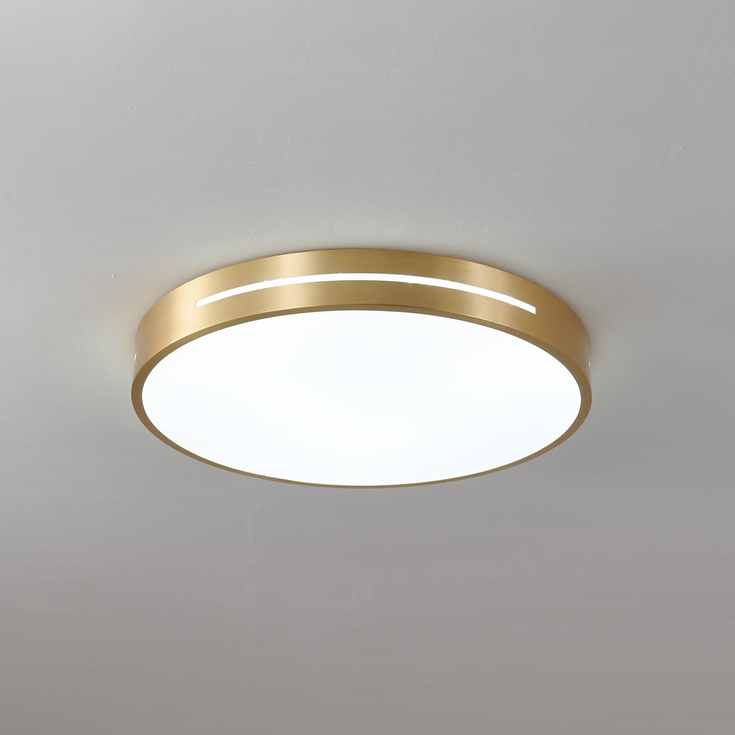 Isalun | Minimalistisk messing geometrisk indbygget loftslampe