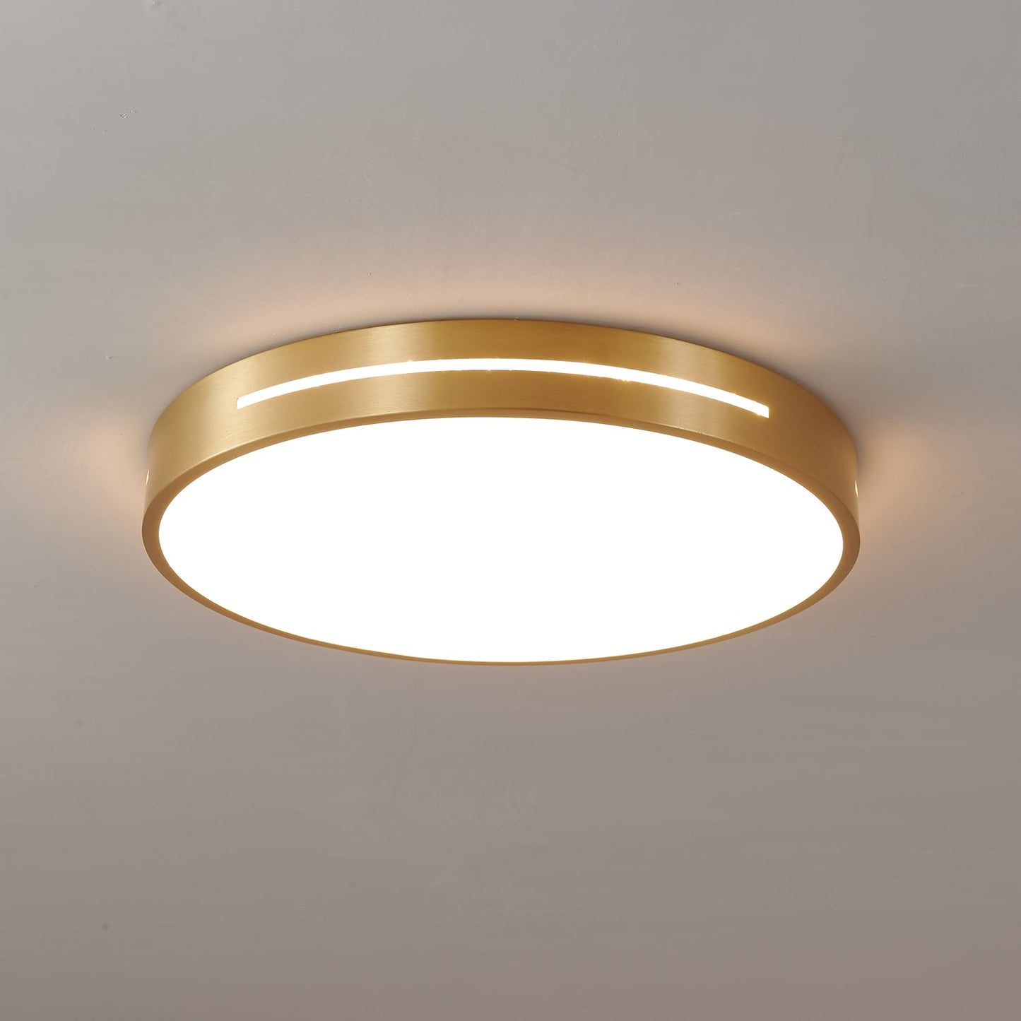 Isalun | Minimalistisk messing geometrisk indbygget loftslampe