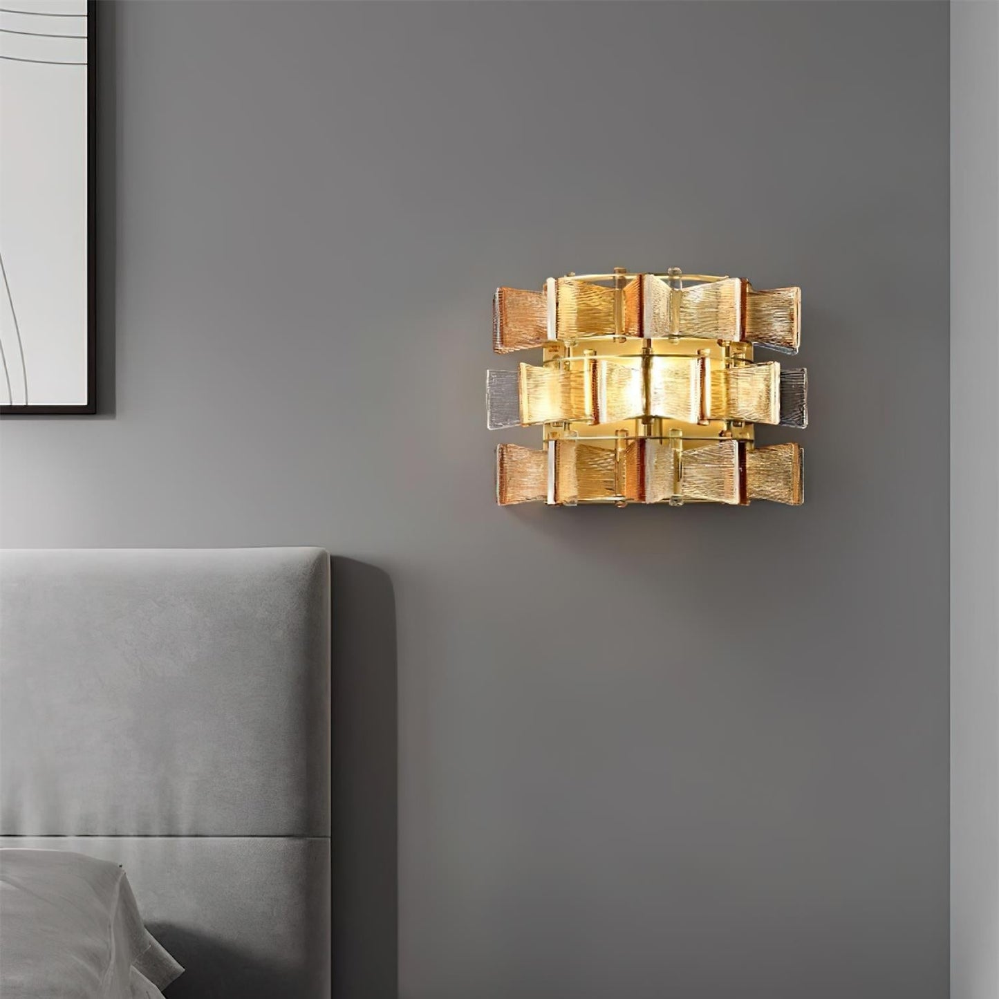 Luvidra | Båndsilhuet rillede glas arkitektonisk væglampe