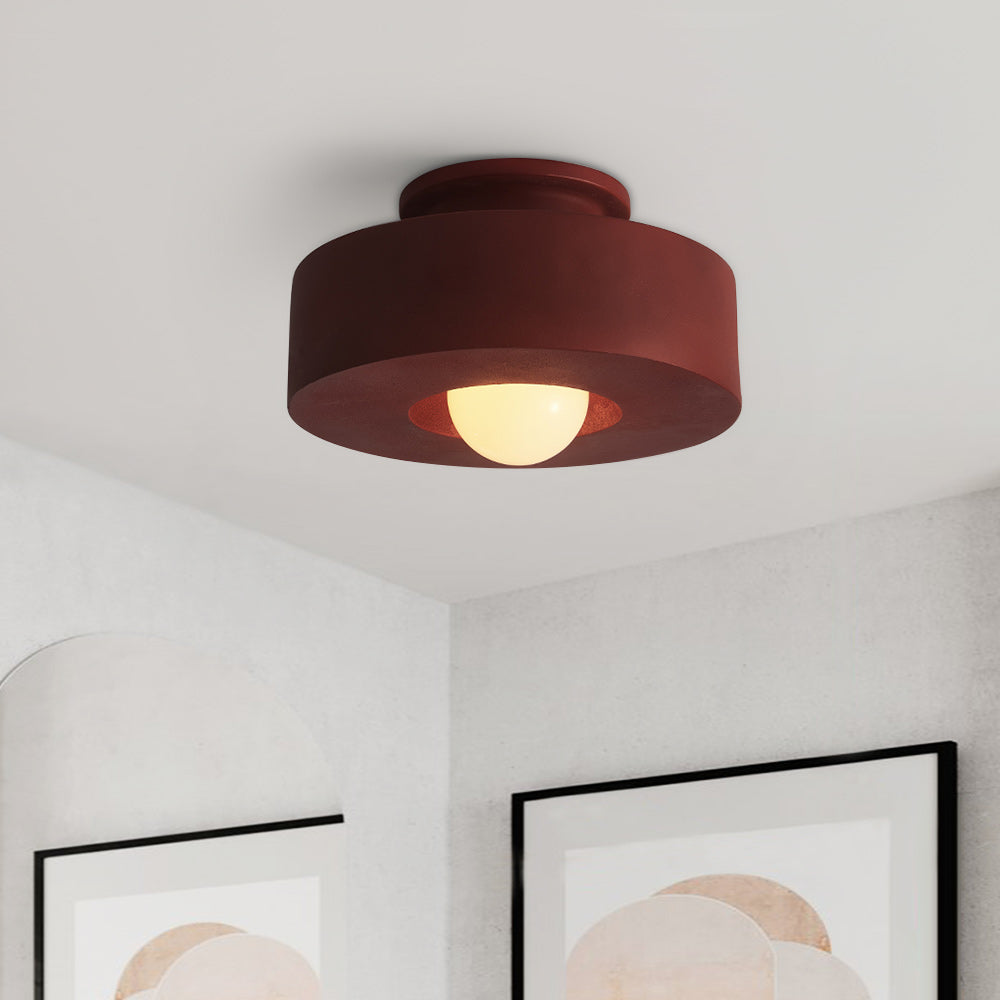 Nordisk geometrisk cylindrisk keramisk stil mat loftlampearmatur
