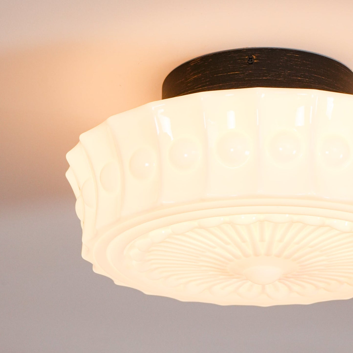 Solvendi | Minimalistisk geometrisk glas skål semi-flush loftslampe