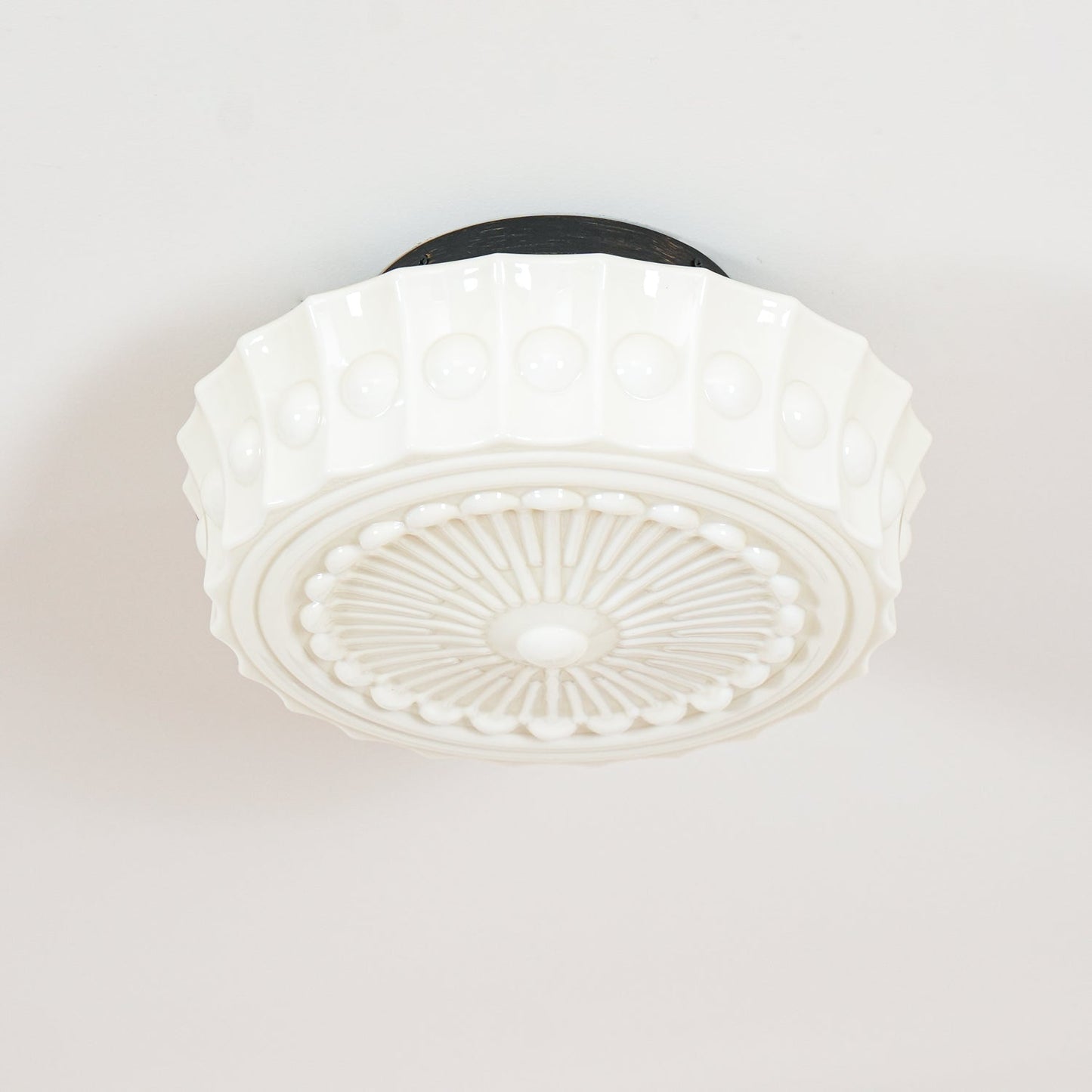 Solvendi | Minimalistisk geometrisk glas skål semi-flush loftslampe