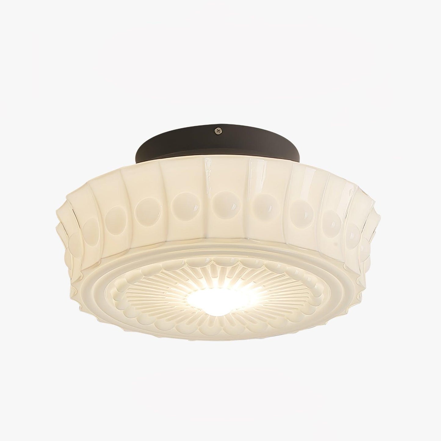 Solvendi | Minimalistisk geometrisk glas skål semi-flush loftslampe