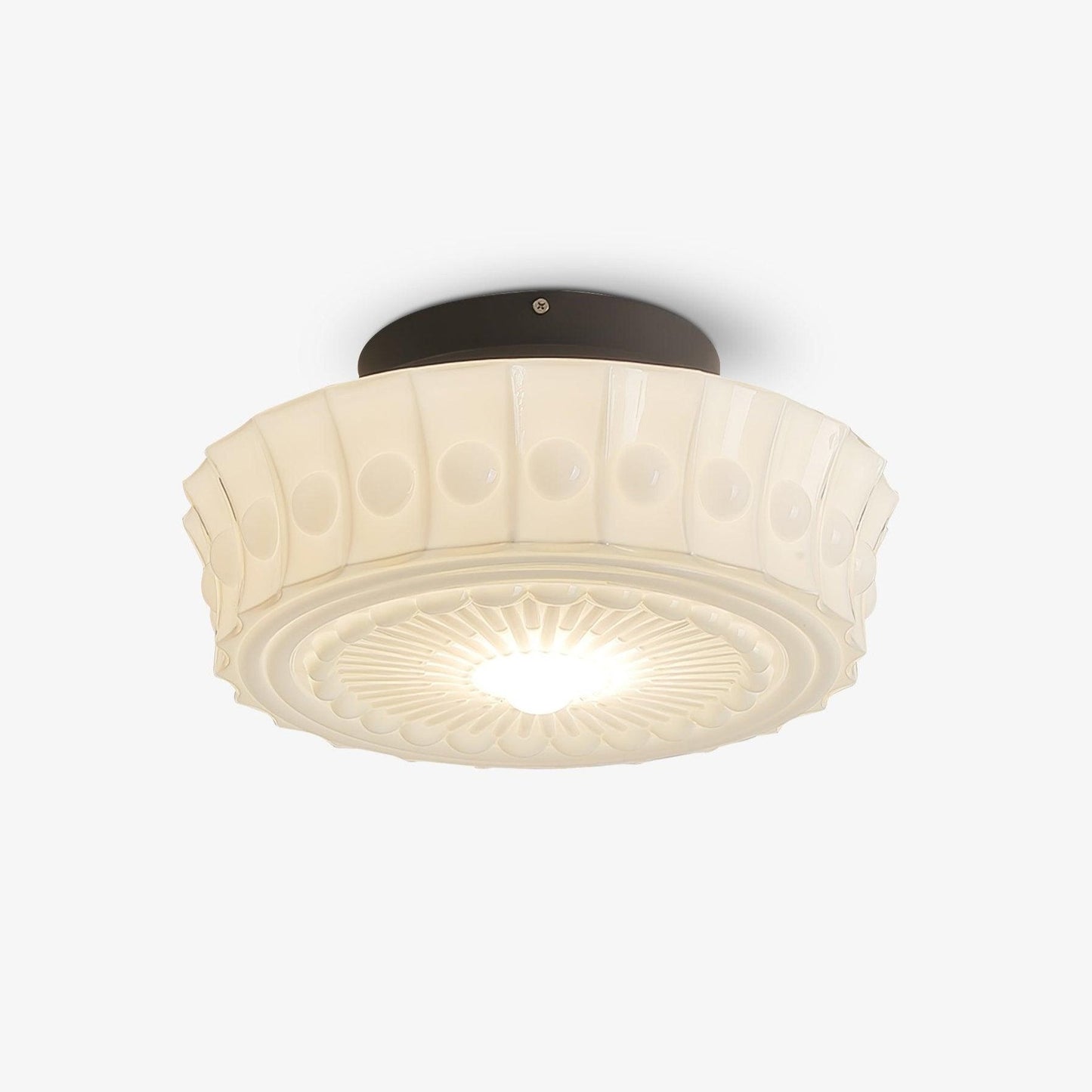 Solvendi | Minimalistisk geometrisk glas skål semi-flush loftslampe