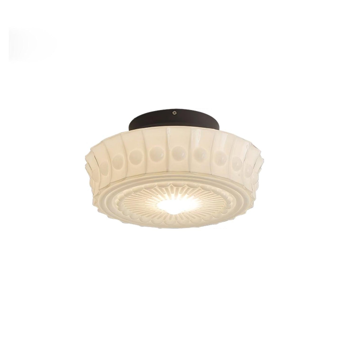 Solvendi | Minimalistisk geometrisk glas skål semi-flush loftslampe