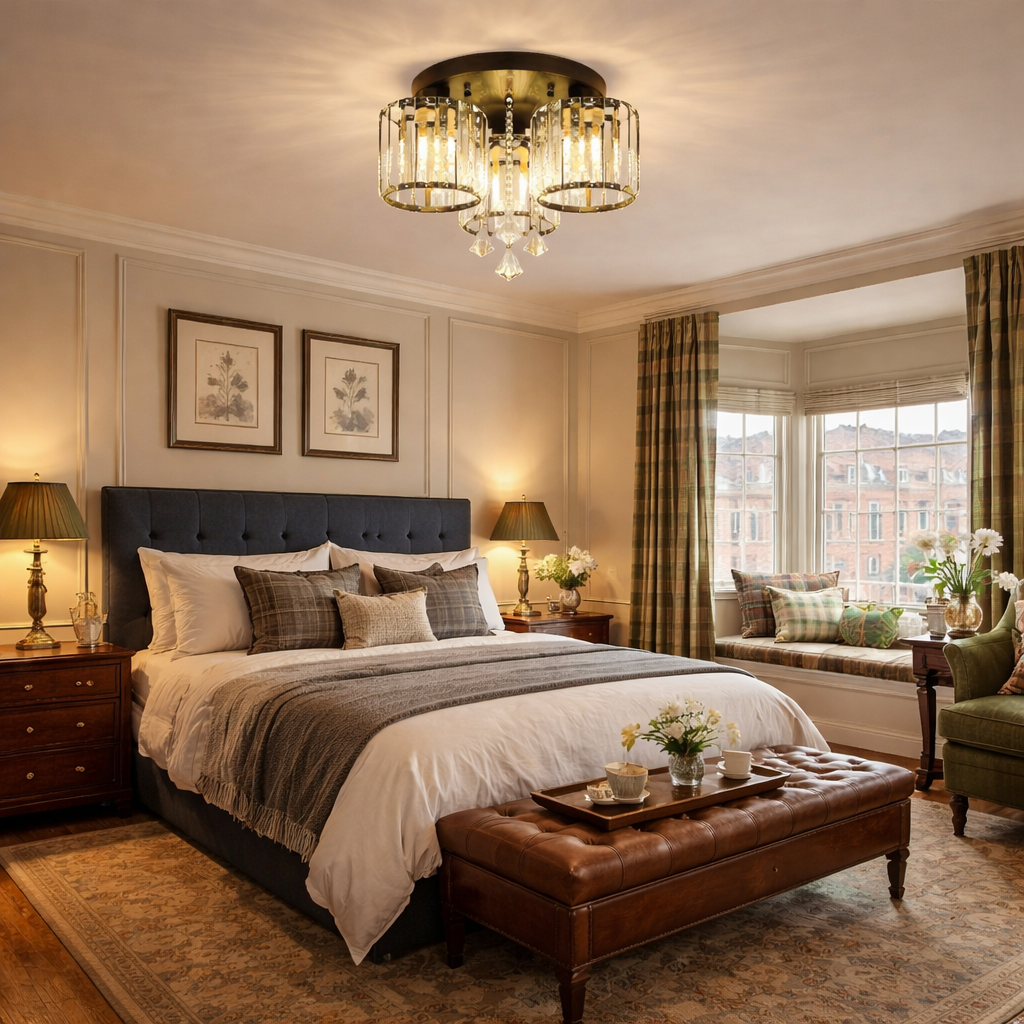 Vespera | Moderne multi-hoved krystalprisme flush mount loftslampe