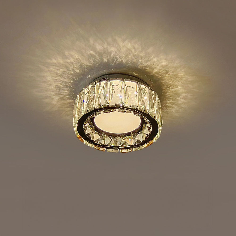 Crysta | Luksuriøs rund krystal flush mount loftslampe