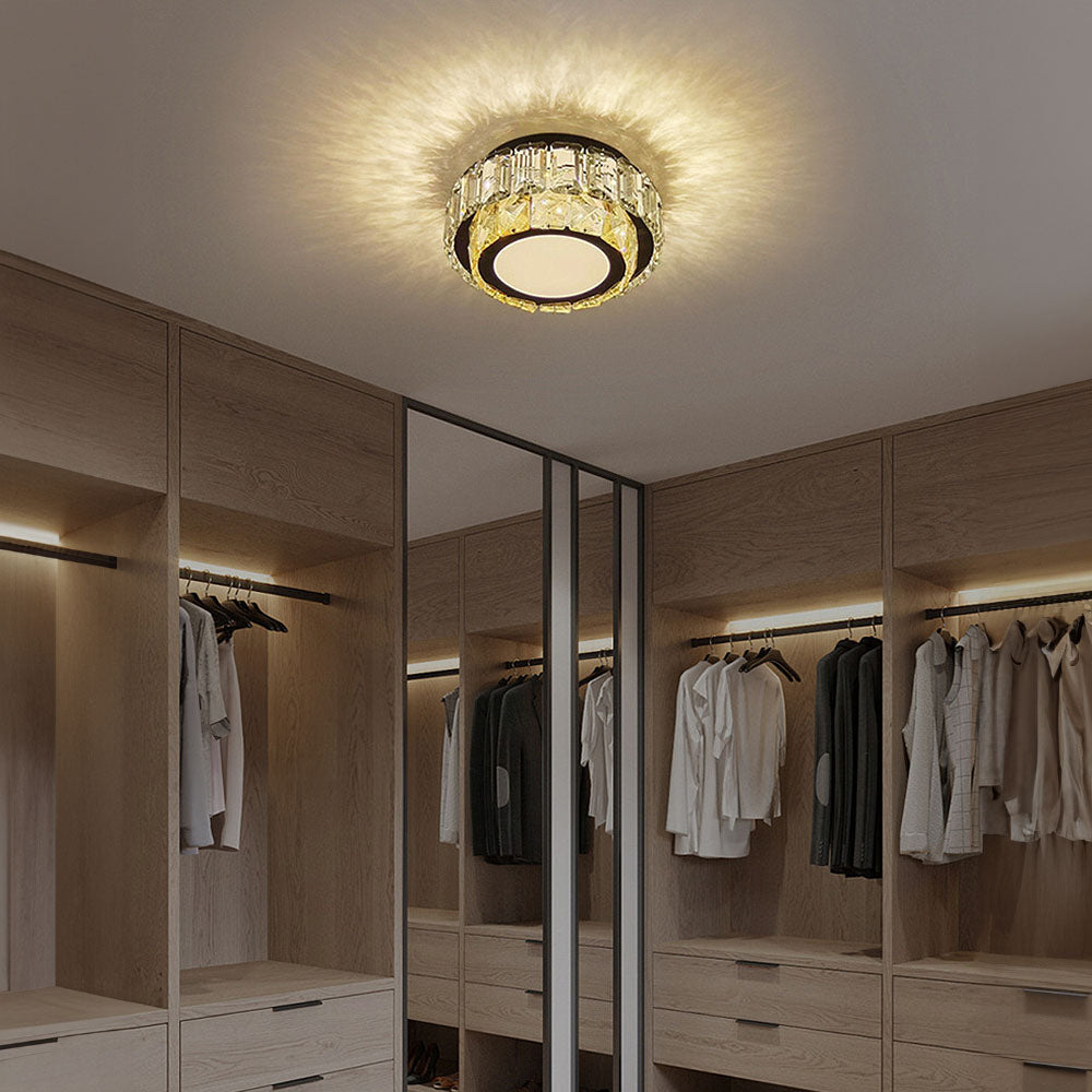 Crysta | Luksuriøs rund krystal flush mount loftslampe