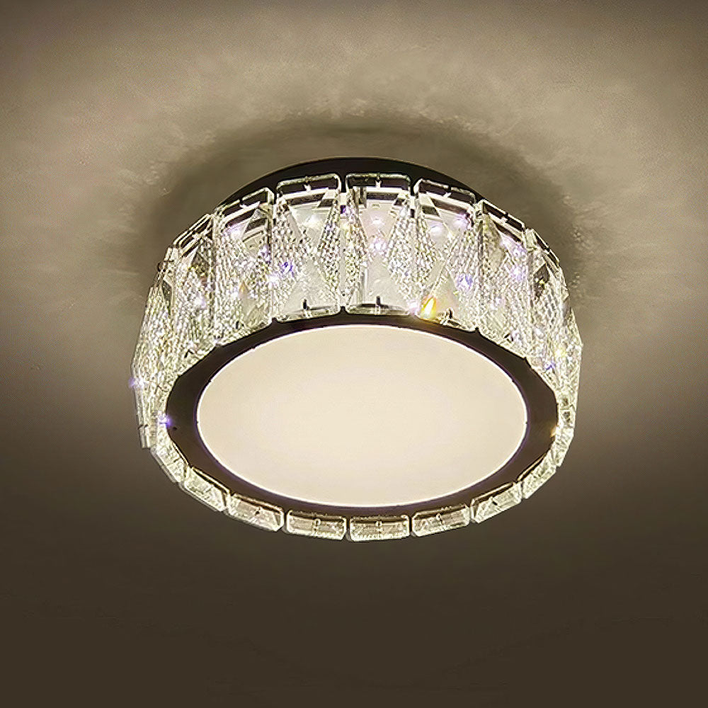 Crysta | Luksuriøs rund krystal flush mount loftslampe