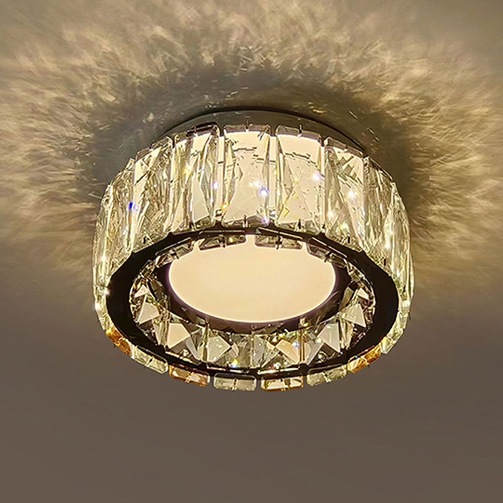 Crysta | Luksuriøs rund krystal flush mount loftslampe