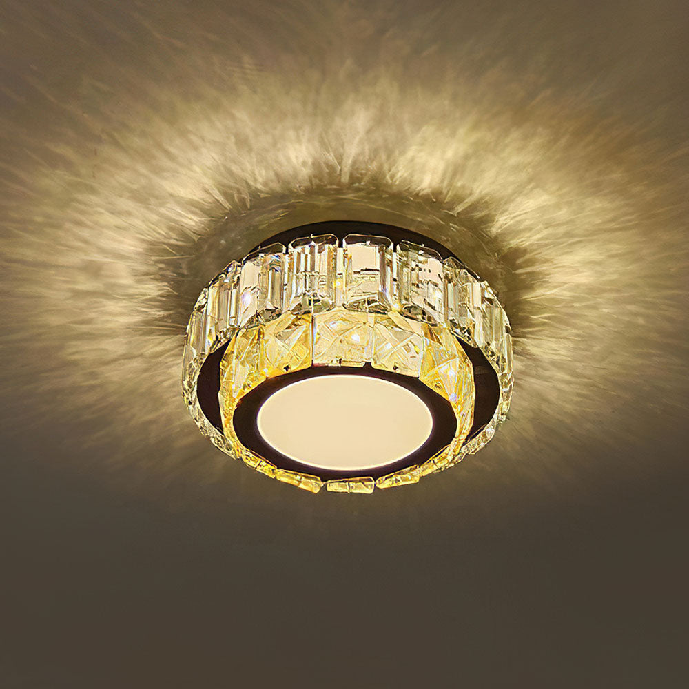 Crysta | Luksuriøs rund krystal flush mount loftslampe