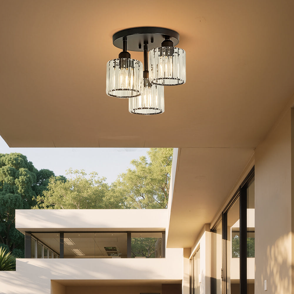 Luminera | Elegant krystalglas semi-flush loftslampe